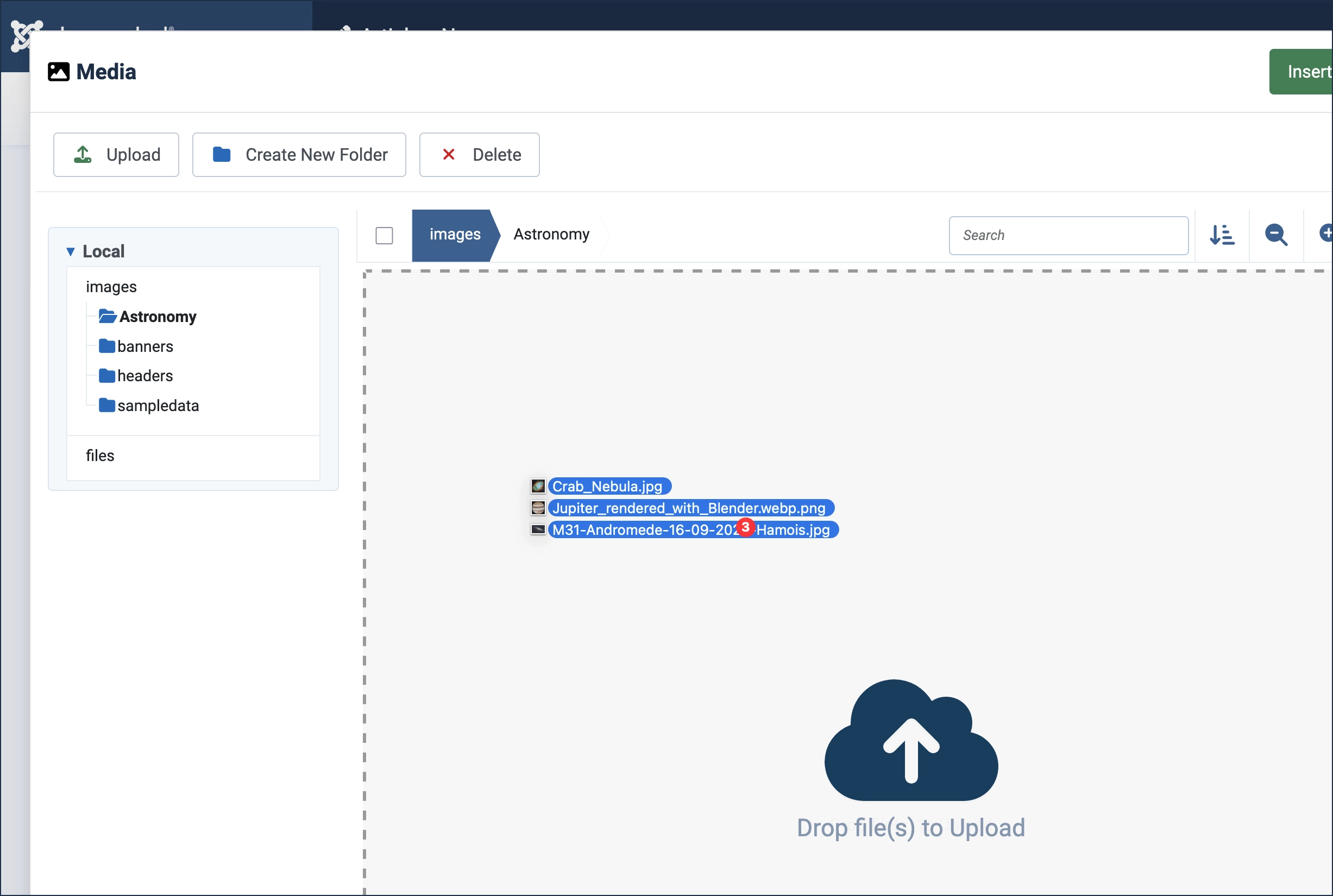 Uploading images to the new folder