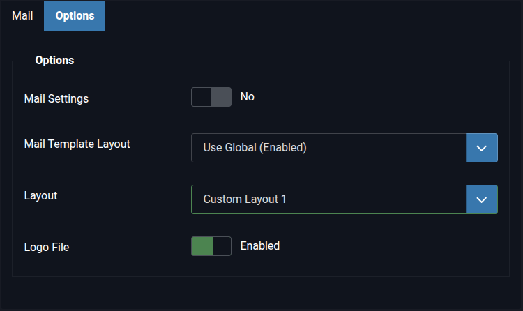 Custom Layout per Mail Template