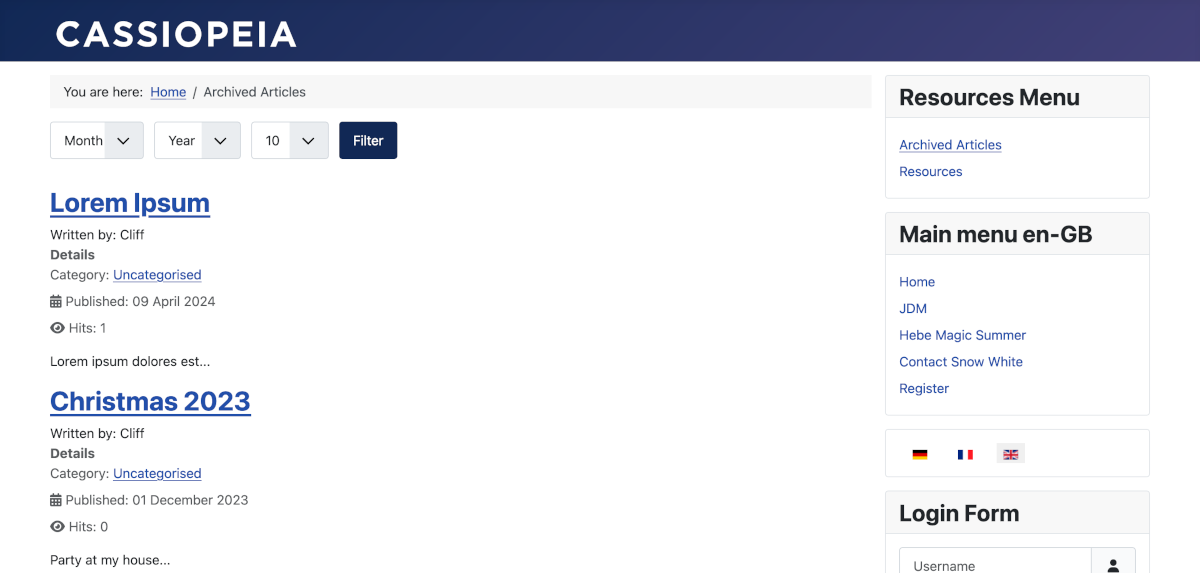 Archived Articles Menu Form Archived Articles Menu Form