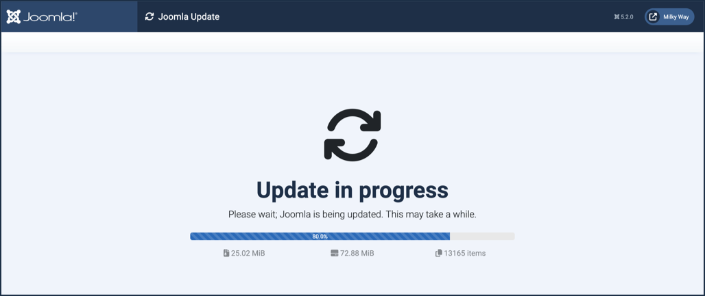 update progress page
