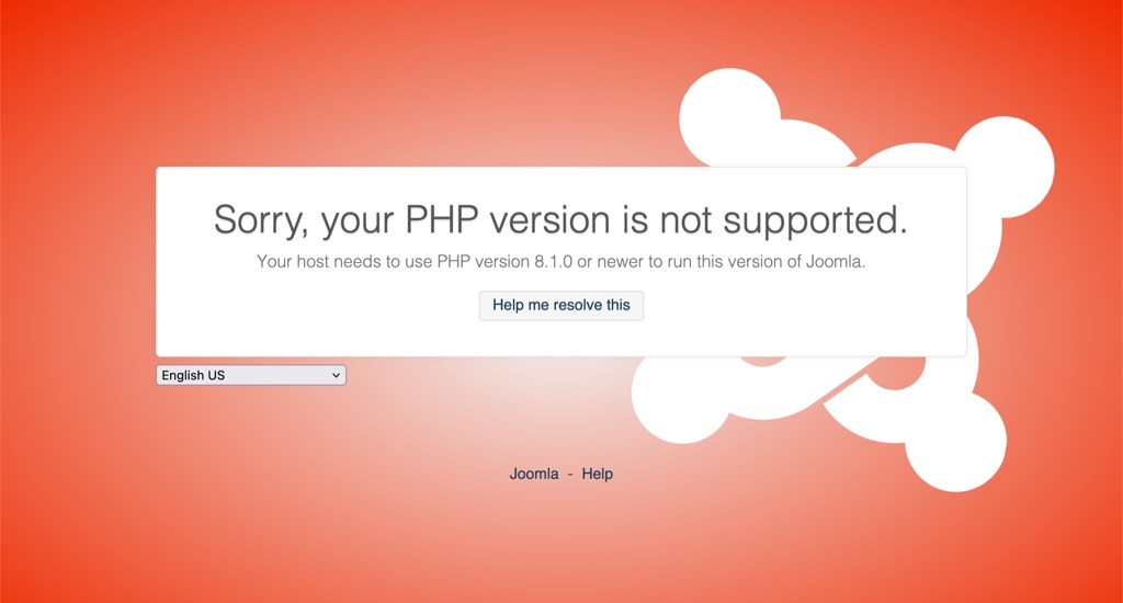 Sorry. Your PHP version not supported Sorry PHP version not supported