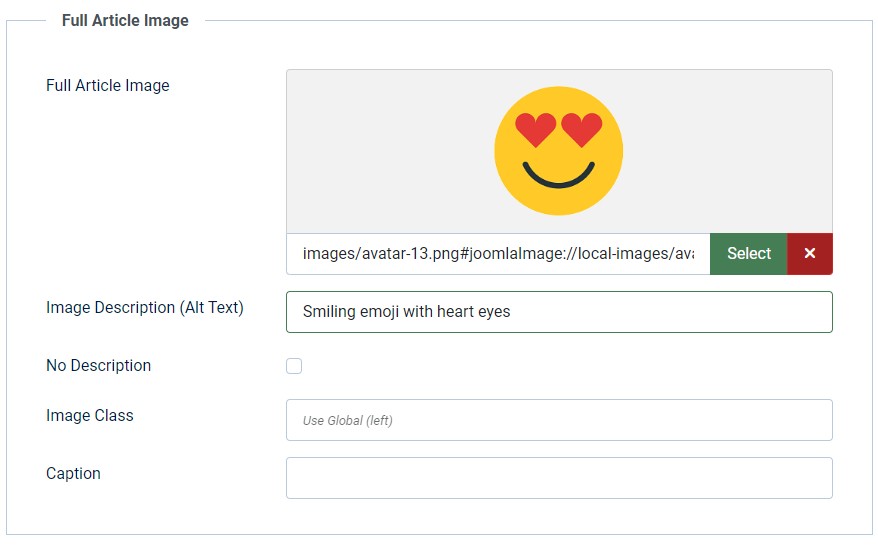 Screenshot full article image settings