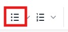 Screenshot of icon for unordered list in the editor toolbar