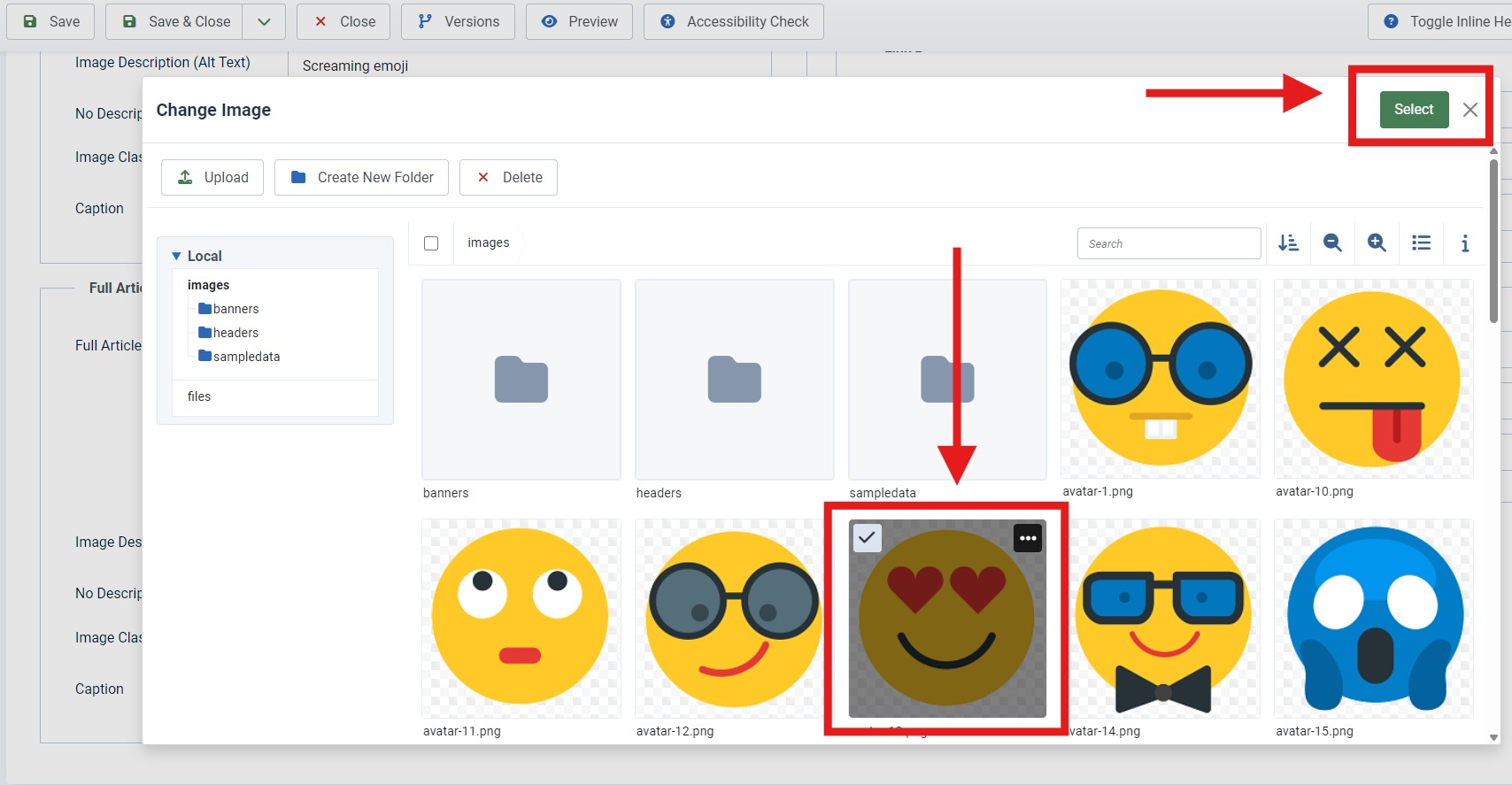 Screenshot select and insert image